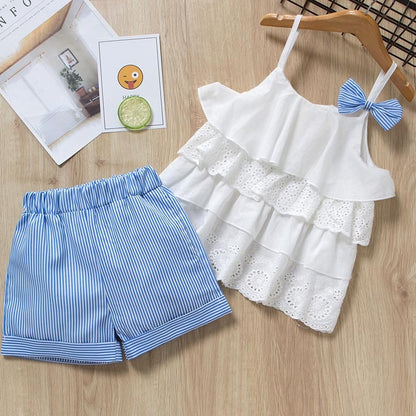 Girls Summer Printed Clothes Set 2 Pcs