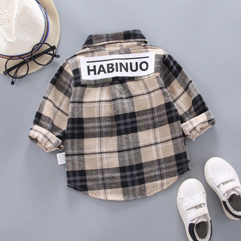 Baby Boy's Plaid Cotton Long Sleeve Shirt