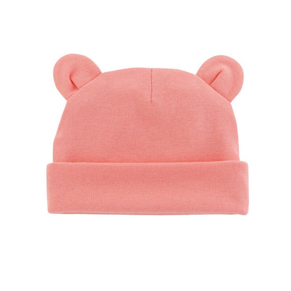 Solid Cotton Newborn Baby Hat with Ears