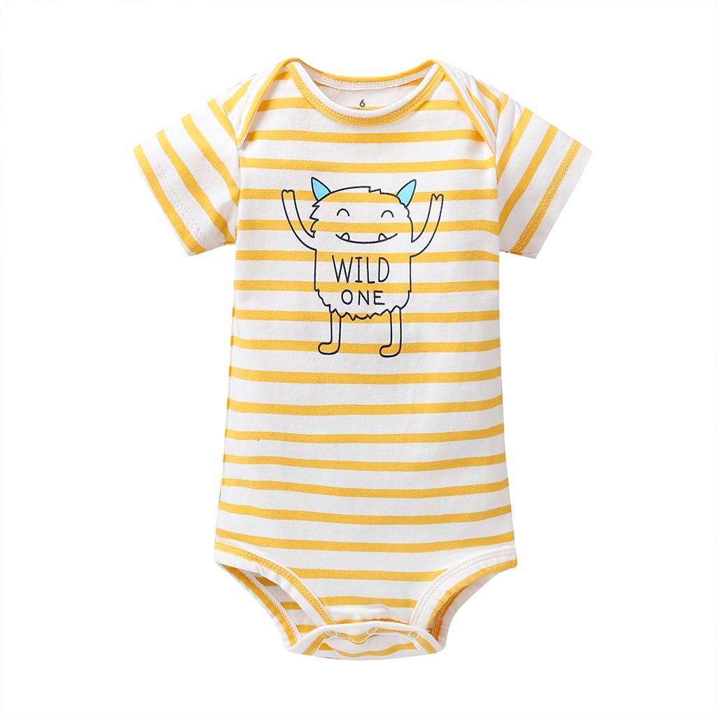 Printed Cotton Baby's Onesies 5 pcs Set