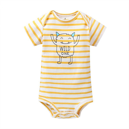 Printed Cotton Baby's Onesies 5 pcs Set