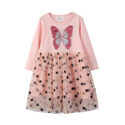 Girls Long Sleeved Cotton Printed Dress