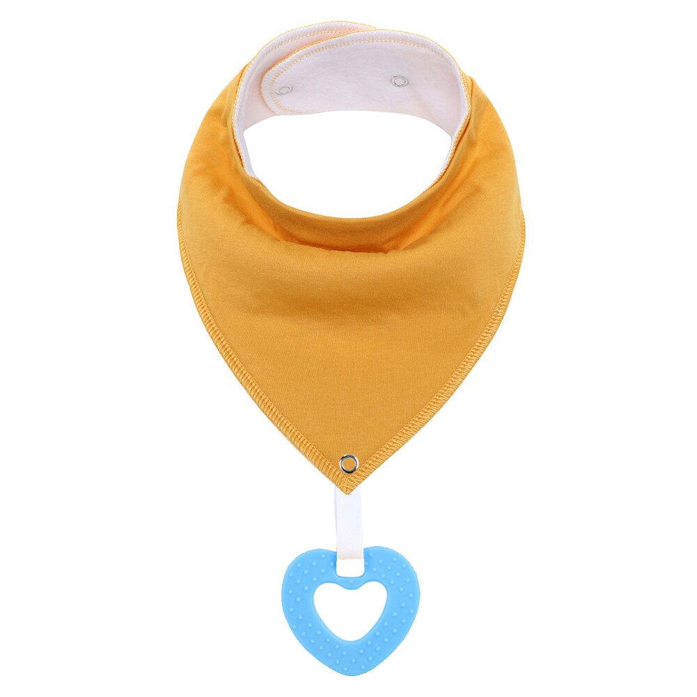 Soft Absorbent Colorful Organic Cotton Baby Bib with Teething Toy 2 pcs Set