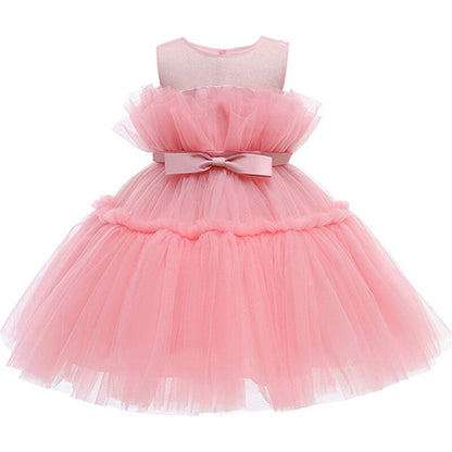 Girls Laced Solid Dress