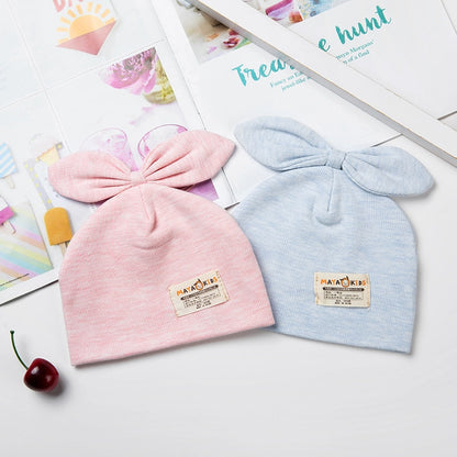 Solid Cotton Newborn Baby Hat with Ears