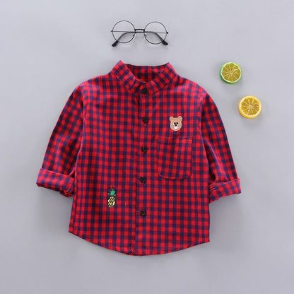 Baby Boy's Plaid Cotton Long Sleeve Shirt