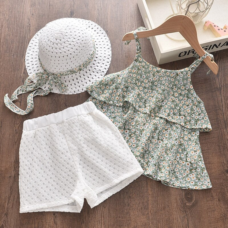 Girls Summer Printed Clothes Set 2 Pcs