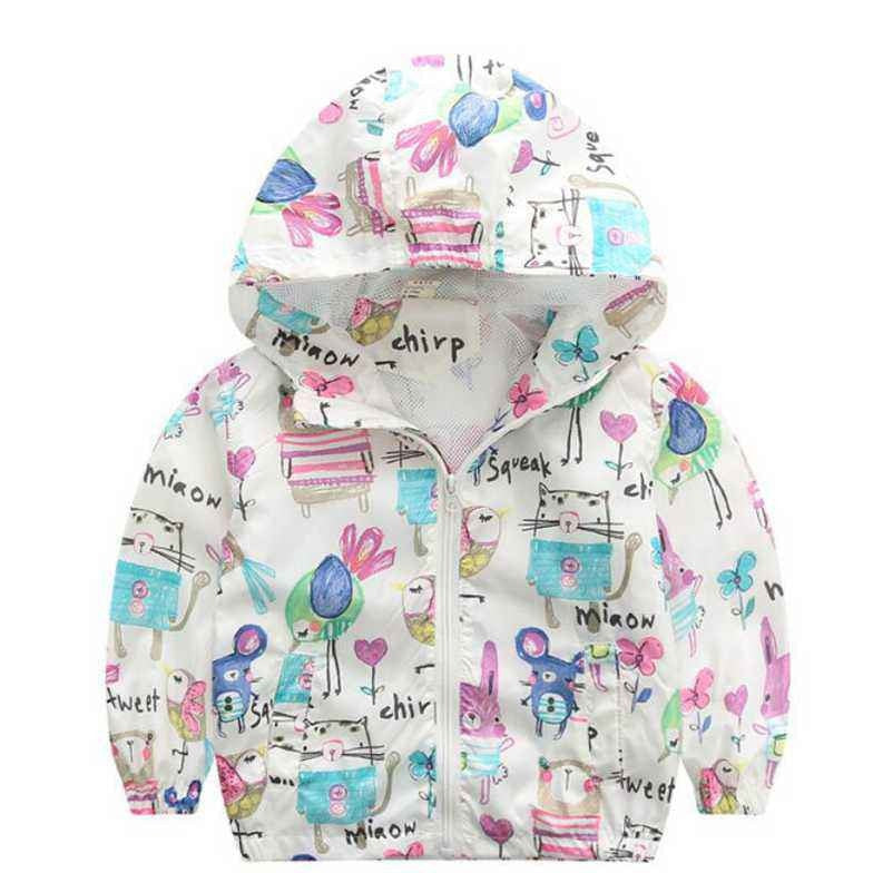 Hooded Animal Patterned Autumn Coat