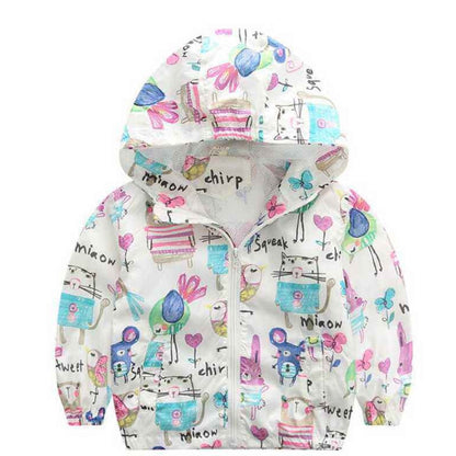Hooded Animal Patterned Autumn Coat