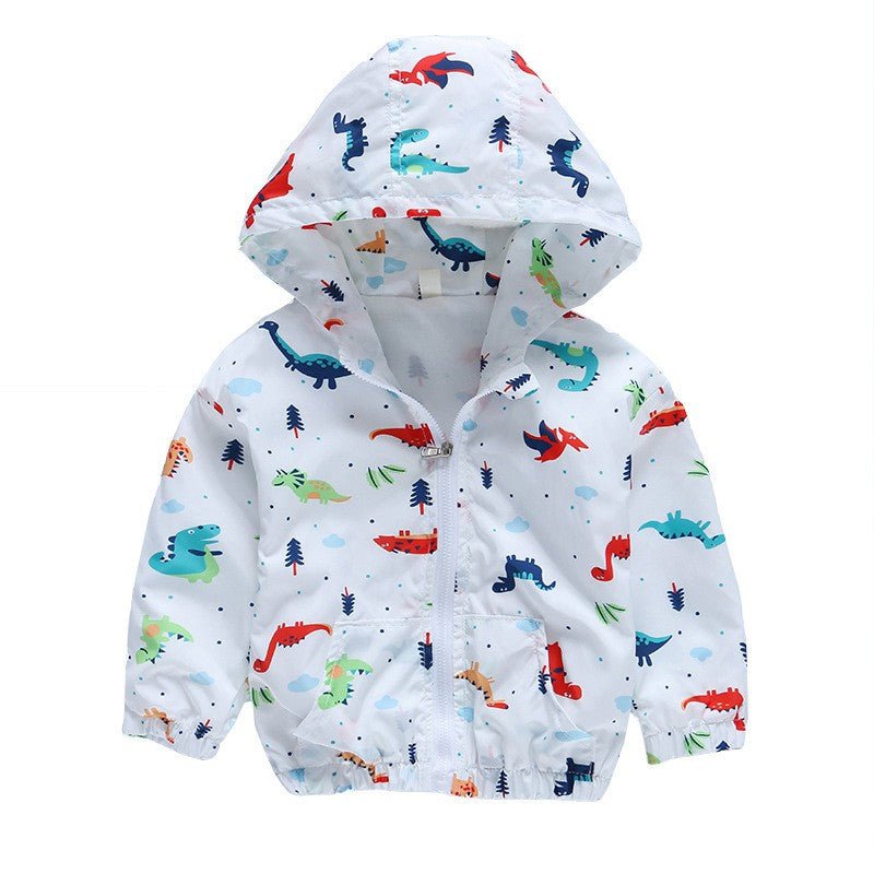 Hooded Animal Patterned Autumn Coat