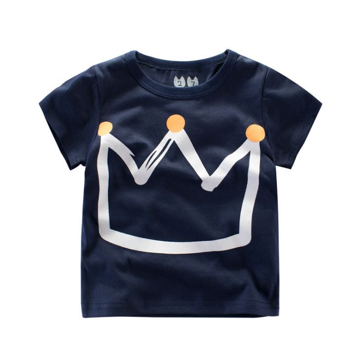 Summer Boy's Cartoon Printed Cotton T-Shirt