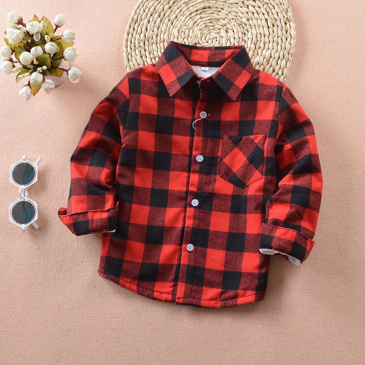 Casual Boy`s British Plaid Shirts