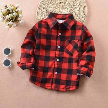 Casual Boy`s British Plaid Shirts