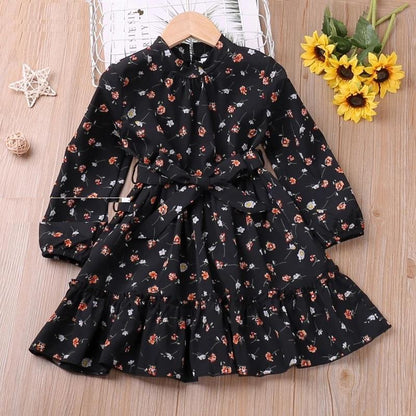 Girl's Mini Dress with Flowers Appliques
