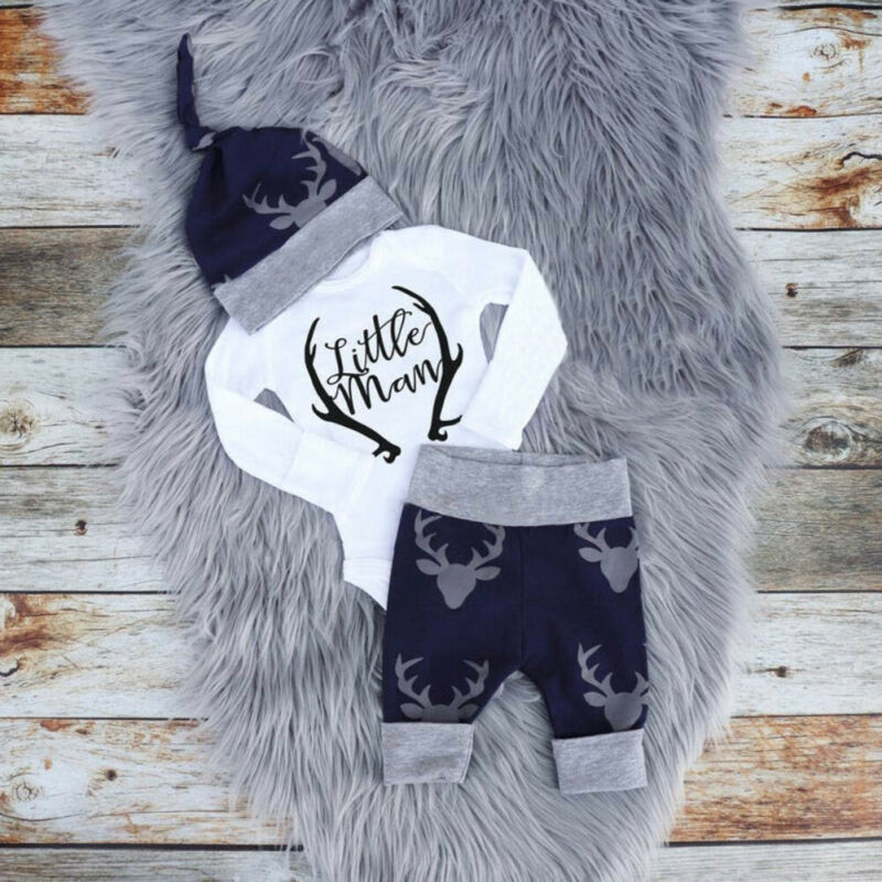 Baby Boy's Cotton Deer Patterned Clothing Set