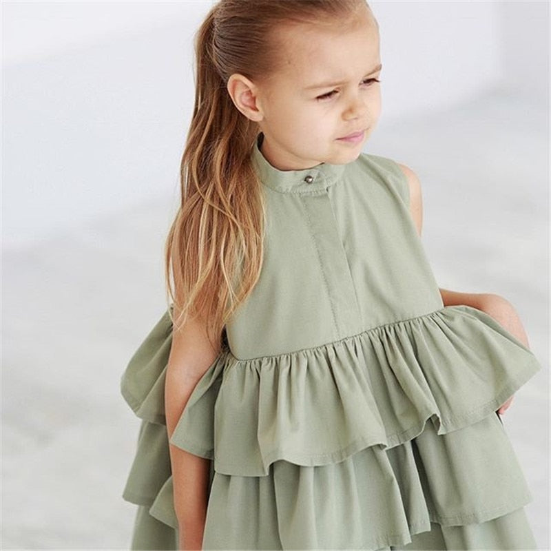 Girls Summer Ruffled Dress