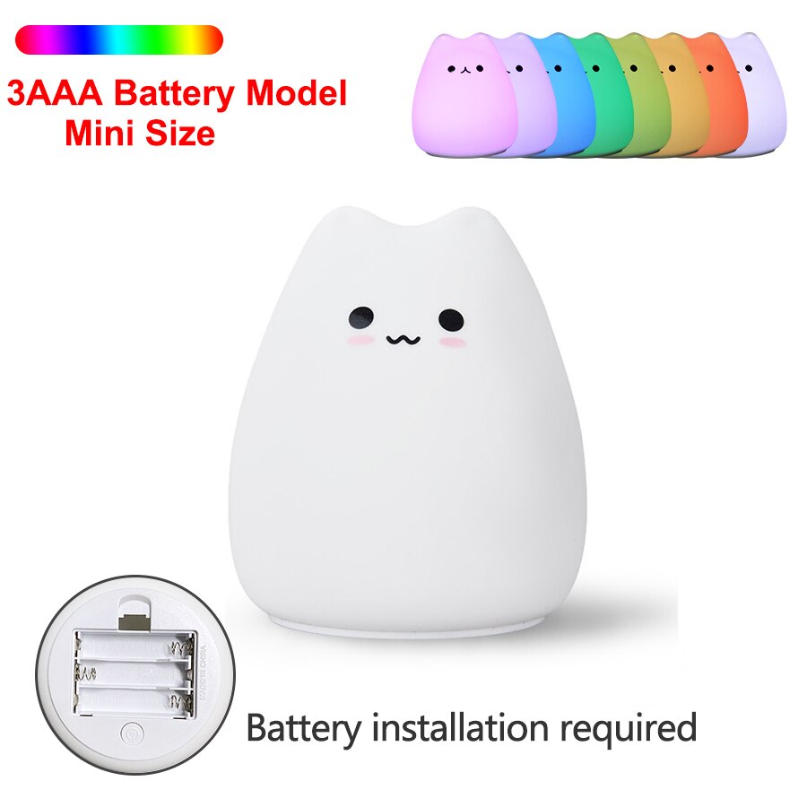 Kid's Bedroom Cute Cat LED Night Light