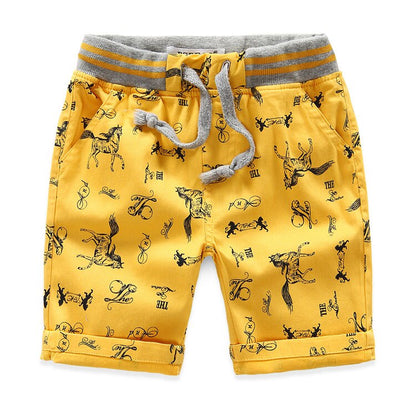 Cartoon Horse Printed Summer Boy's Shorts