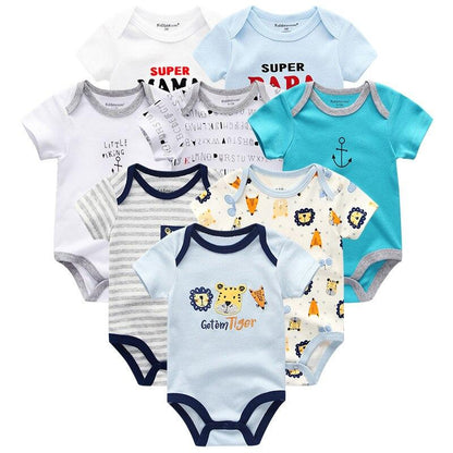 Baby's Colorful Rompers 8 Pcs Set