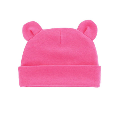 Solid Cotton Newborn Baby Hat with Ears
