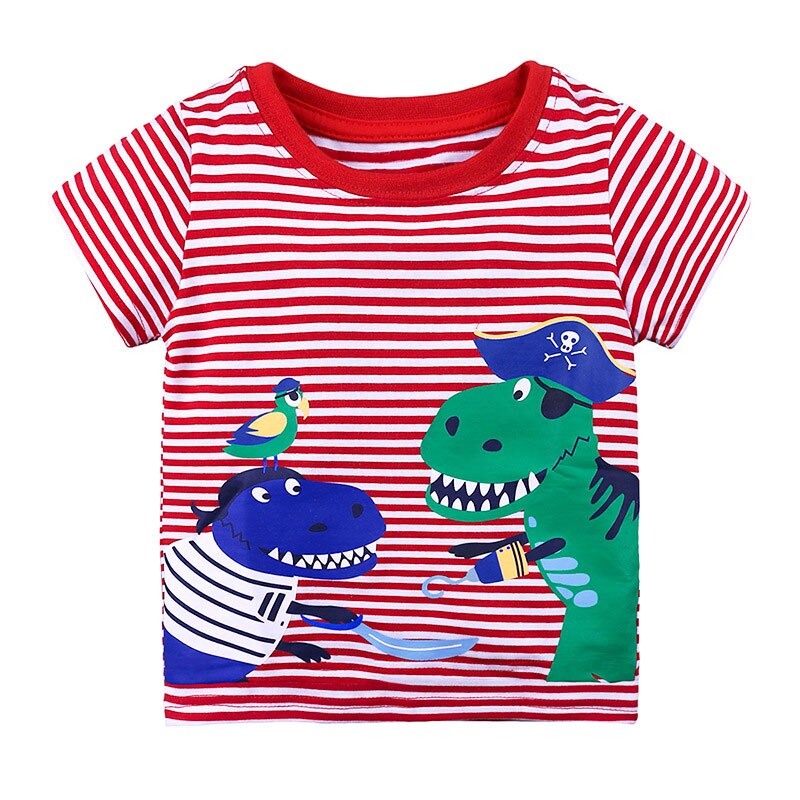 Summer Baby Cotton O-Neck T-Shirt with Cartoon Print