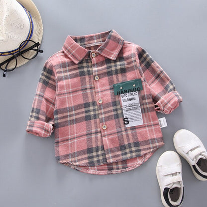 Baby Boy's Plaid Cotton Long Sleeve Shirt