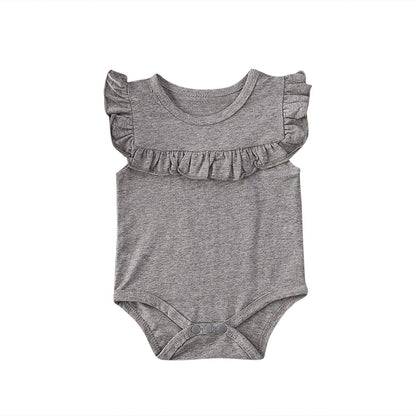 Baby Girl's Summer Ruffled Sleeveless Romper