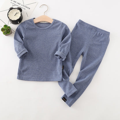 Long Sleeve Solid Color Baby Pajama Set