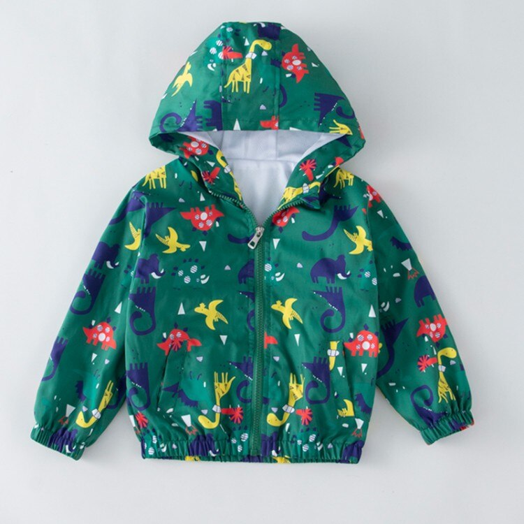 Hooded Animal Patterned Autumn Coat