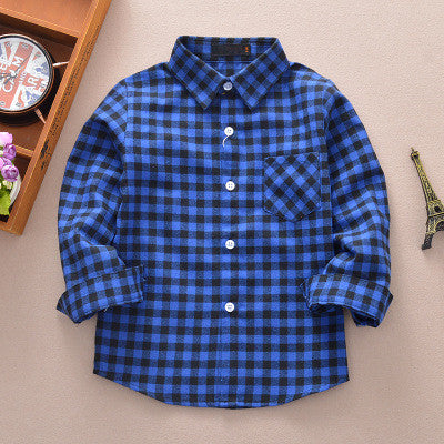 Casual Boy`s British Plaid Shirts