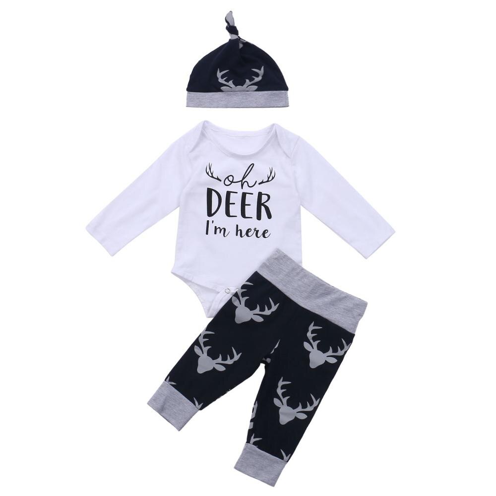 Baby Boy's Cotton Deer Patterned Clothing Set