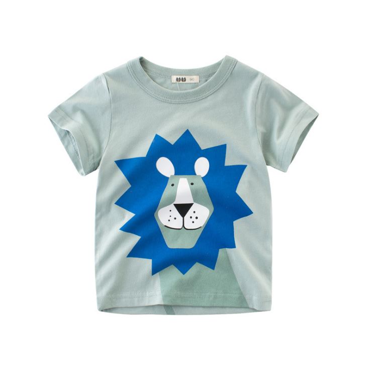 Summer Boy's Cartoon Printed Cotton T-Shirt