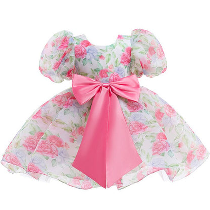 Girls Laced Solid Dress