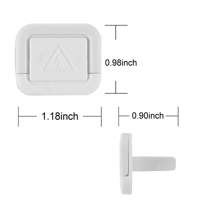 30 Pack Baby Proofing Outlet Covers, Child Safety Socket Plugs for Electrical Outlets, White Square Socket Covers for Outlets with Hidden Handle, for Kids Toddler Protection