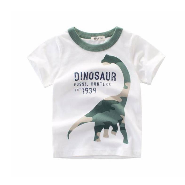 Summer Boy's Cartoon Printed Cotton T-Shirt
