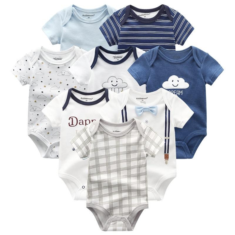 Baby's Colorful Rompers 8 Pcs Set