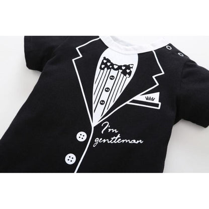 Boy's Little Gentleman Short Sleeve Romper