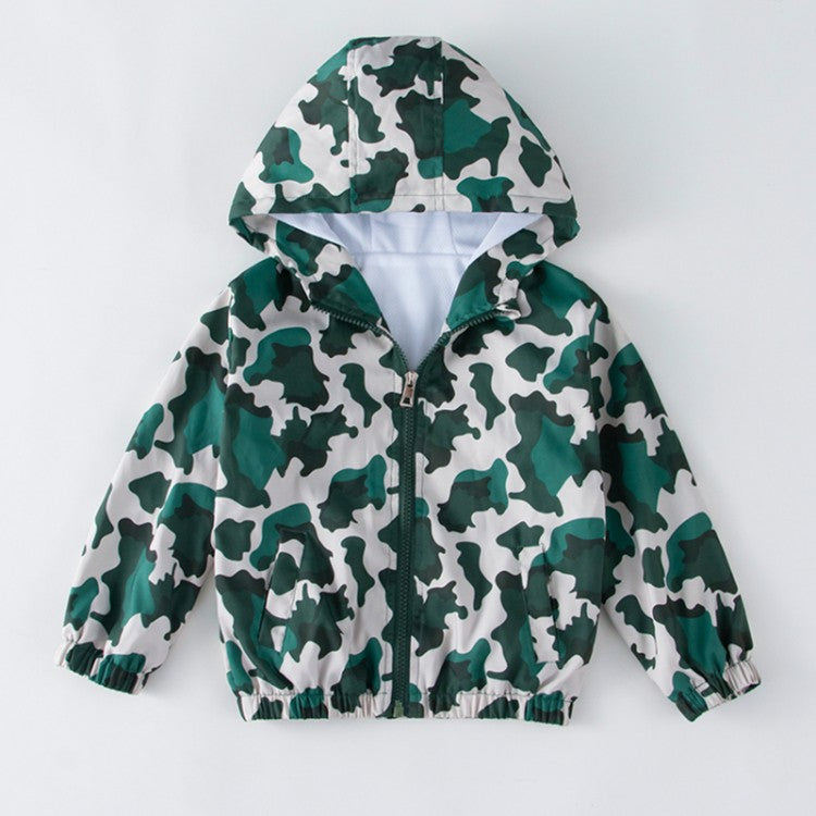 Hooded Animal Patterned Autumn Coat