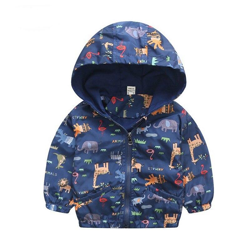 Hooded Animal Patterned Autumn Coat