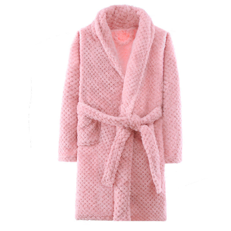 Winter Kid's Flannel Warm Bathrobe
