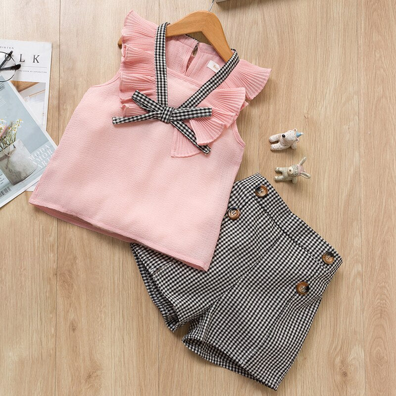 Girls Summer Printed Clothes Set 2 Pcs