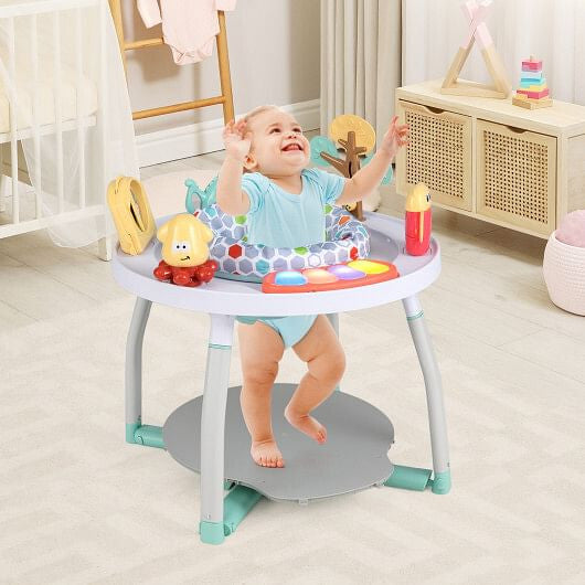 5-in-1 Baby Activity Center Interactive Bounce Seat with Removable Toys-Pink