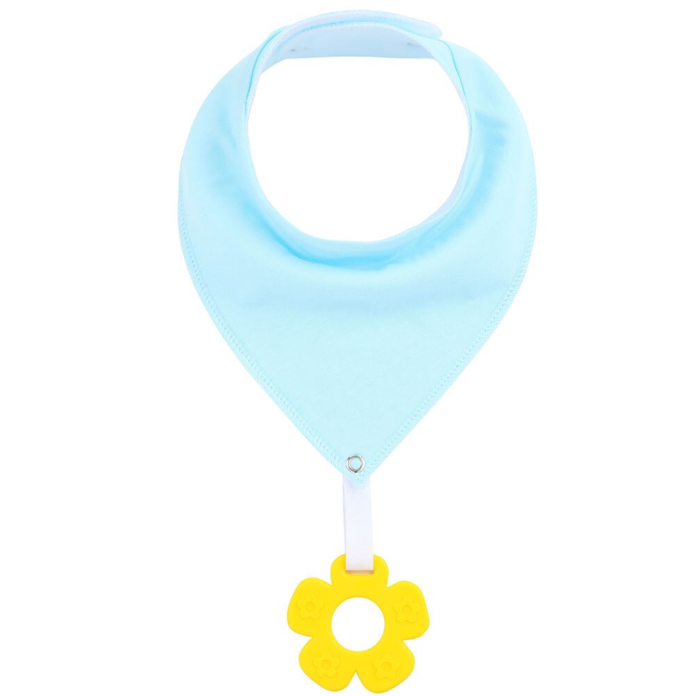 Soft Absorbent Colorful Organic Cotton Baby Bib with Teething Toy 2 pcs Set