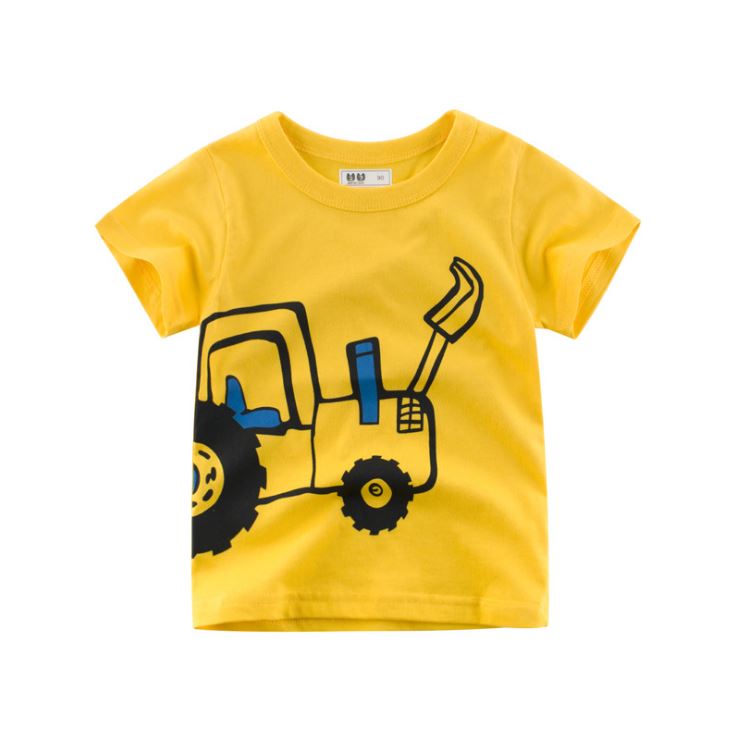 Summer Boy's Cartoon Printed Cotton T-Shirt