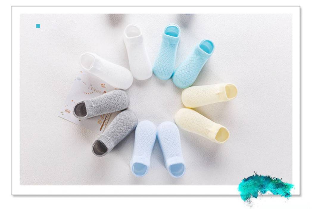 Baby's Pastel Color Breathable Socks 5 Pairs Set