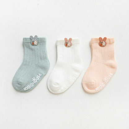 3 Pairs Cute Cartoon Newborn Socks