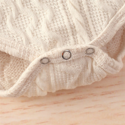 Baby's Knitted Solid Romper with Pants
