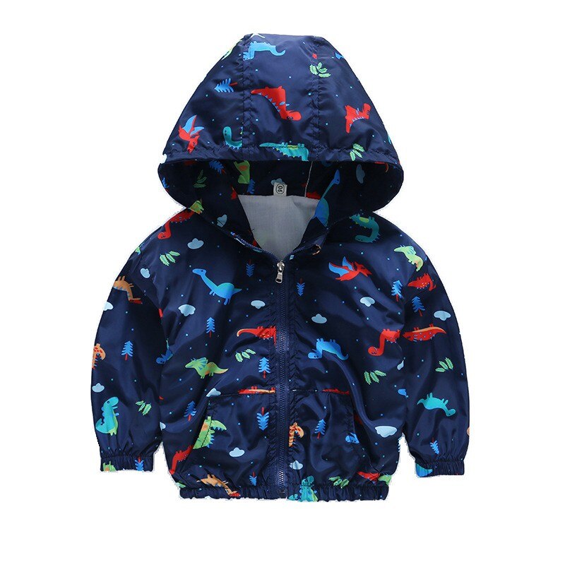Hooded Animal Patterned Autumn Coat