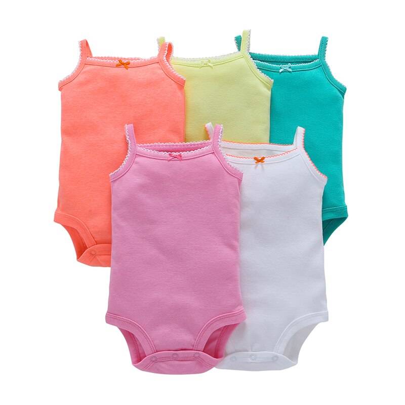 Printed Cotton Baby's Onesies 5 pcs Set