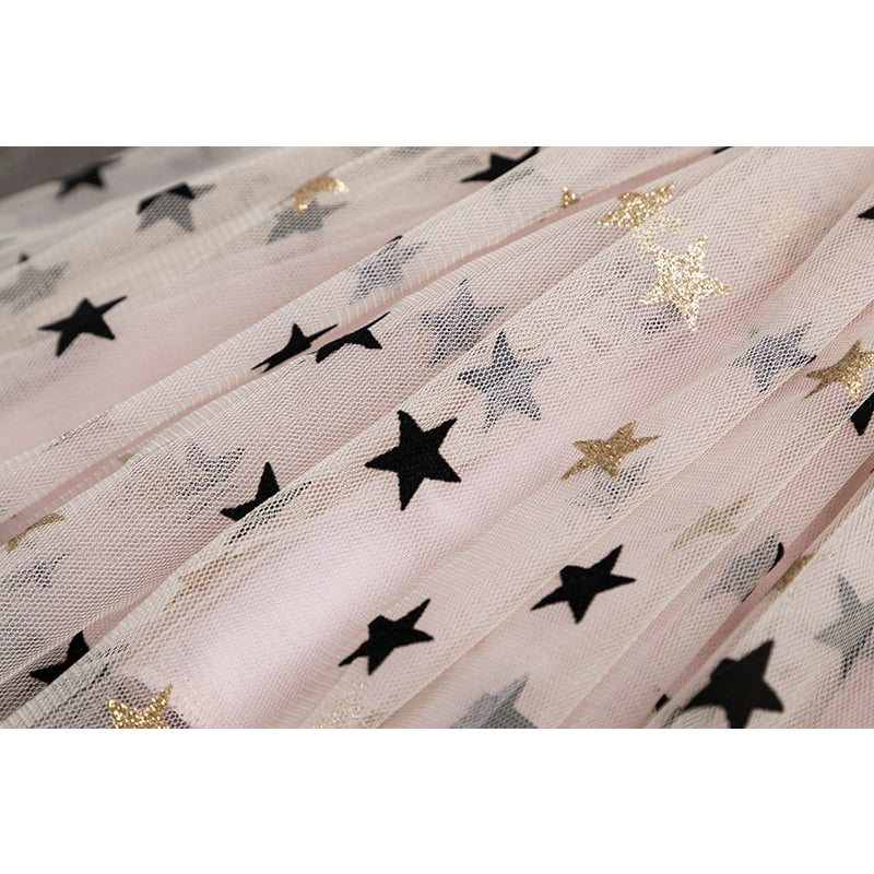 Casual Girls' Dress in Star Print